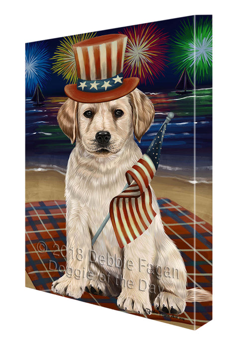 4th of July Independence Day Firework Labrador Retriever Dog Canvas Wall Art CVS55947