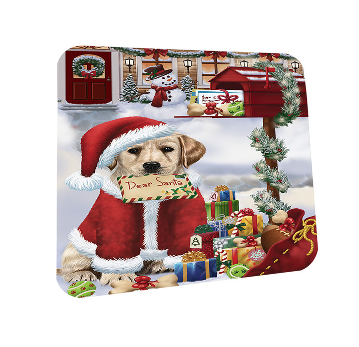 Labrador Retriever Dog Dear Santa Letter Christmas Holiday Mailbox Coasters Set of 4 CST53864