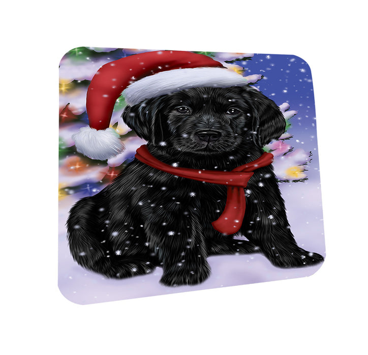 Winterland Wonderland Labrador Retriever Dog In Christmas Holiday Scenic Background  Coasters Set of 4 CST53356