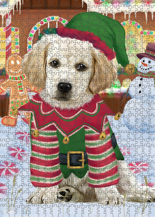Christmas Gingerbread House Candyfest Labrador Retriever Dog Puzzle with Photo Tin PUZL93696