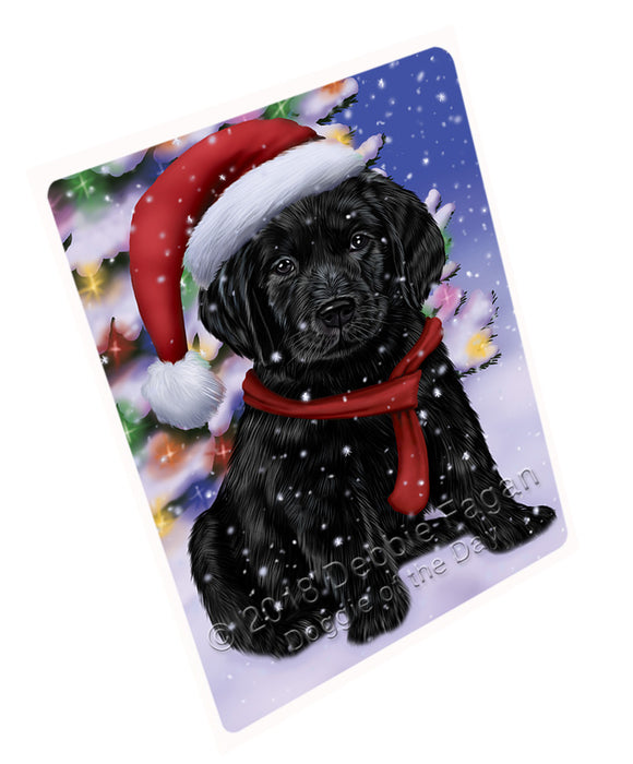 Winterland Wonderland Labrador Retriever Dog In Christmas Holiday Scenic Background  Blanket BLNKT97923