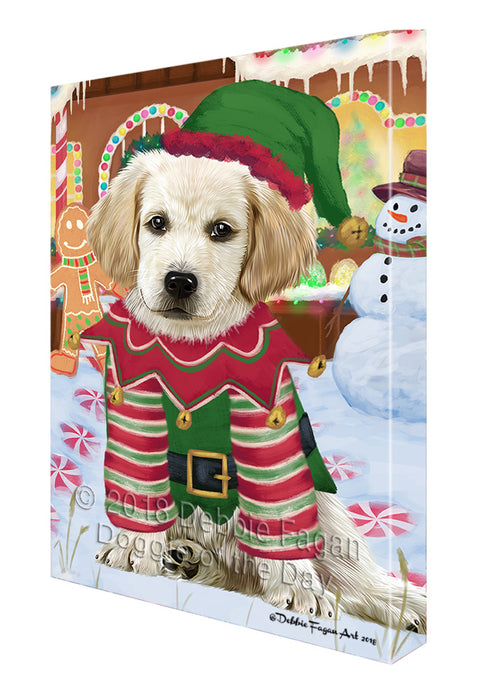 Christmas Gingerbread House Candyfest Labrador Retriever Dog Canvas Print Wall Art Décor CVS129590