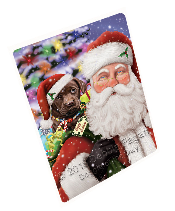 Santa Carrying Labrador Retriever Dog and Christmas Presents Large Refrigerator / Dishwasher Magnet RMAG84852