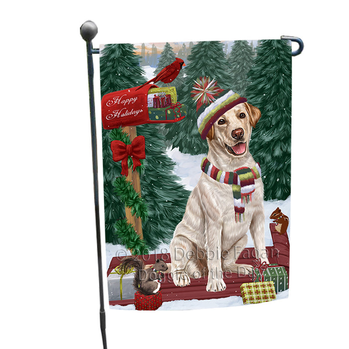 Merry Christmas Woodland Sled Labrador Retriever Dog Garden Flag GFLG55252
