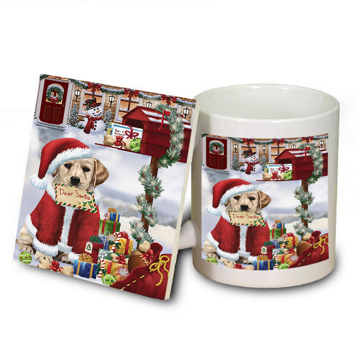 Labrador Retriever Dog Dear Santa Letter Christmas Holiday Mailbox Mug and Coaster Set MUC53898