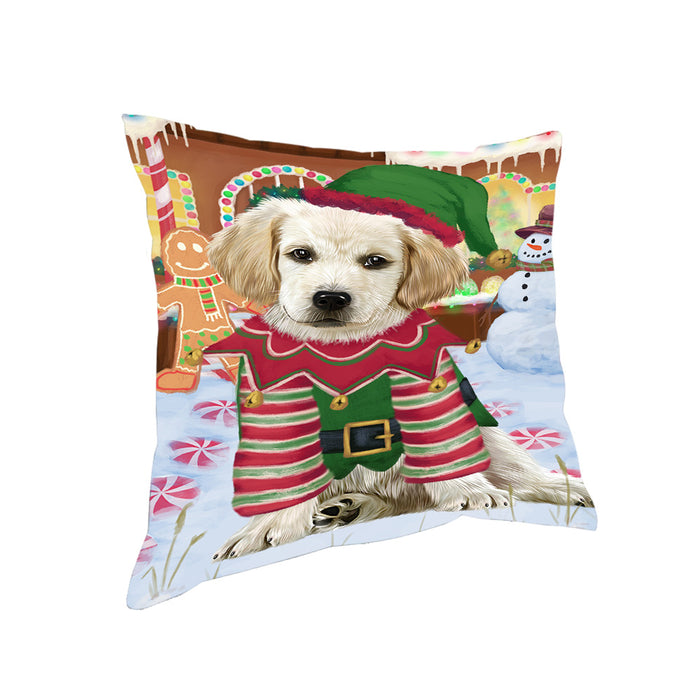 Christmas Gingerbread House Candyfest Labrador Retriever Dog Pillow PIL79788