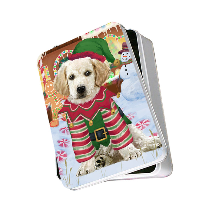 Christmas Gingerbread House Candyfest Labrador Retriever Dog Photo Storage Tin PITN56317