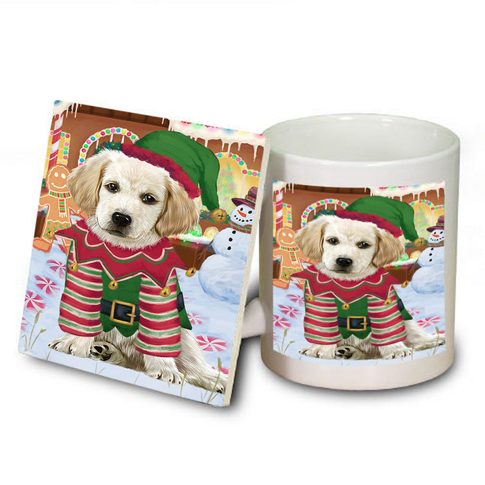 Christmas Gingerbread House Candyfest Labrador Retriever Dog Mug and Coaster Set MUC56366