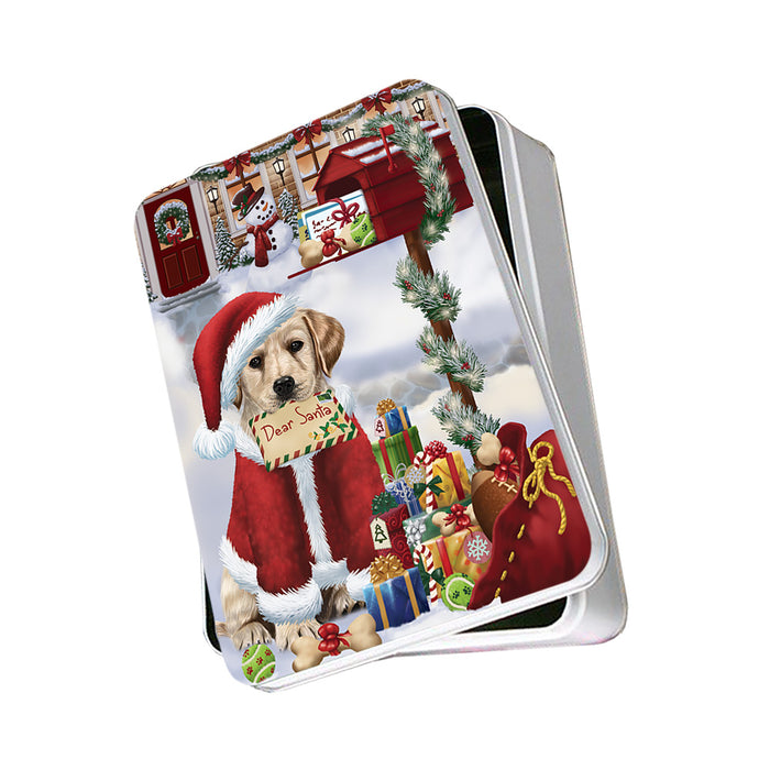 Labrador Retriever Dog Dear Santa Letter Christmas Holiday Mailbox Photo Storage Tin PITN53849