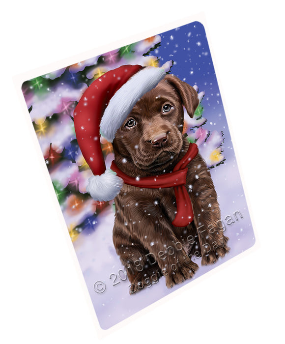 Winterland Wonderland Labrador Retriever Dog In Christmas Holiday Scenic Background  Blanket BLNKT97932