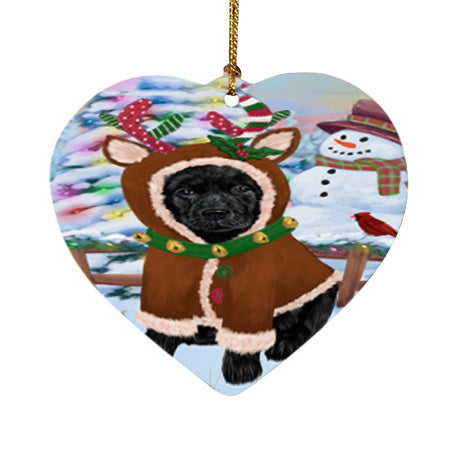 Christmas Gingerbread House Candyfest Labrador Retriever Dog Heart Christmas Ornament HPOR56731