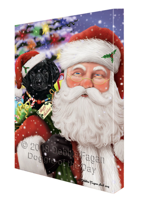 Santa Carrying Labrador Retriever Dog and Christmas Presents Canvas Print Wall Art Décor CVS103814