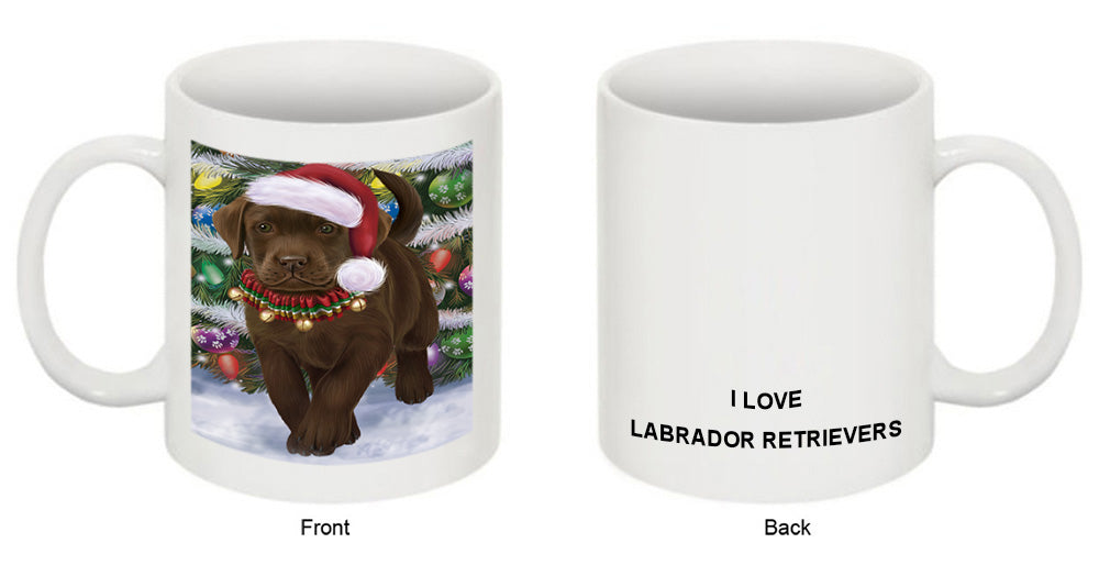 Trotting in the Snow Labrador Retriever Dog Coffee Mug MUG49984