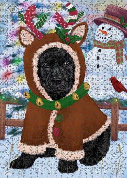 Christmas Gingerbread House Candyfest Labrador Retriever Dog Puzzle with Photo Tin PUZL93700