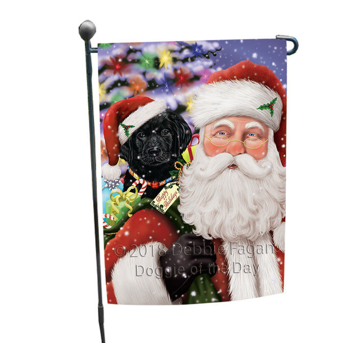 Santa Carrying Labrador Retriever Dog and Christmas Presents Garden Flag GFLG54058