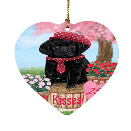 Rosie 25 Cent Kisses Labrador Retriever Dog Heart Christmas Ornament HPOR56314