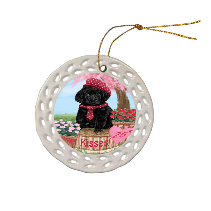 Rosie 25 Cent Kisses Labrador Retriever Dog Ceramic Doily Ornament DPOR56314