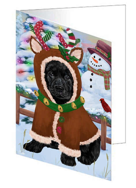 Christmas Gingerbread House Candyfest Labrador Retriever Dog Handmade Artwork Assorted Pets Greeting Cards and Note Cards with Envelopes for All Occasions and Holiday Seasons GCD73640