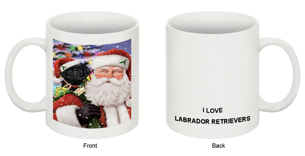 Santa Carrying Labrador Retriever Dog and Christmas Presents Coffee Mug MUG49394