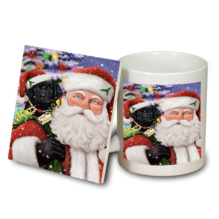 Santa Carrying Labrador Retriever Dog and Christmas Presents Mug and Coaster Set MUC53988