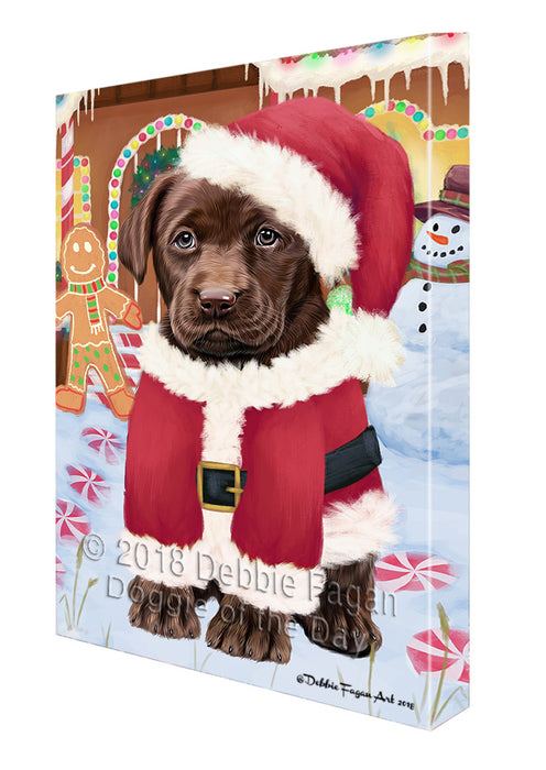 Christmas Gingerbread House Candyfest Labrador Retriever Dog Canvas Print Wall Art Décor CVS129608