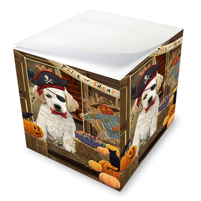 Enter at Own Risk Trick or Treat Halloween Labrador Retriever Dog Note Cube NOC53176