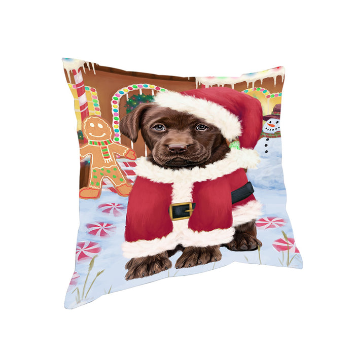 Christmas Gingerbread House Candyfest Labrador Retriever Dog Pillow PIL79796