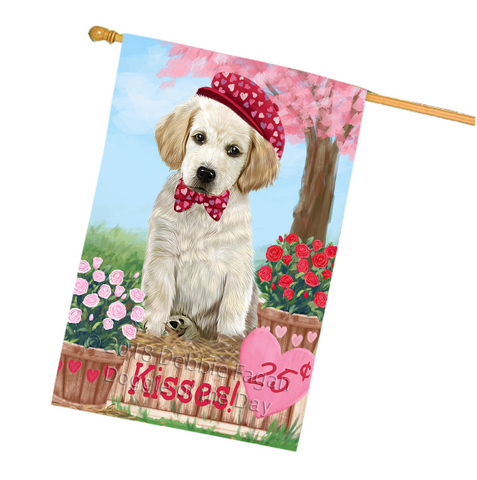 Rosie 25 Cent Kisses Labrador Retriever Dog House Flag FLG56643