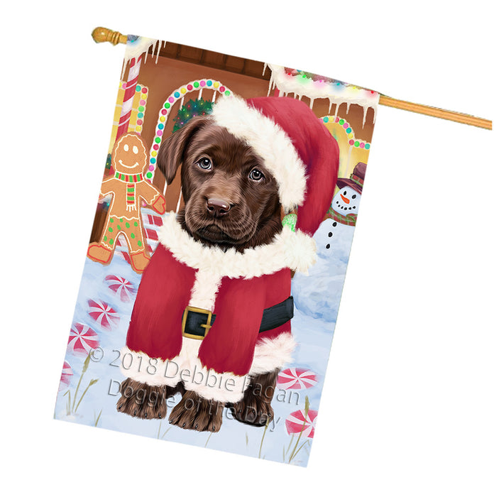 Christmas Gingerbread House Candyfest Labrador Retriever Dog House Flag FLG57060