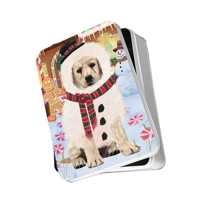 Christmas Gingerbread House Candyfest Labrador Retriever Dog Photo Storage Tin PITN56320