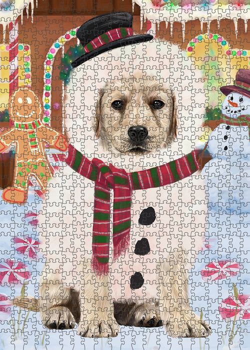 Christmas Gingerbread House Candyfest Labrador Retriever Dog Puzzle with Photo Tin PUZL93708