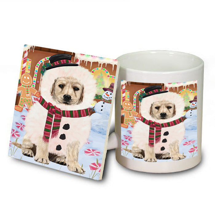 Christmas Gingerbread House Candyfest Labrador Retriever Dog Mug and Coaster Set MUC56369