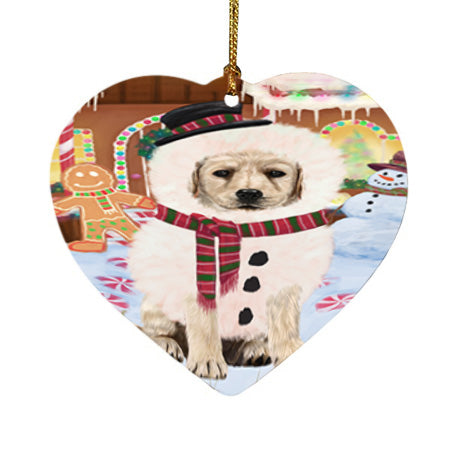 Christmas Gingerbread House Candyfest Labrador Retriever Dog Heart Christmas Ornament HPOR56733