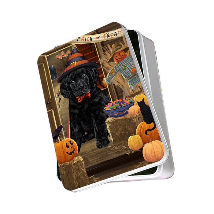 Enter at Own Risk Trick or Treat Halloween Labrador Retriever Dog Photo Storage Tin PITN53178