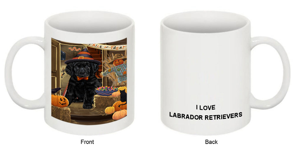 Enter at Own Risk Trick or Treat Halloween Labrador Retriever Dog Coffee Mug MUG48576
