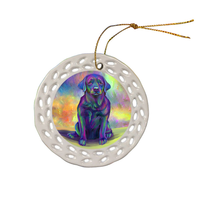 Paradise Wave Labrador Retriever Dog Ceramic Doily Ornament DPOR57073