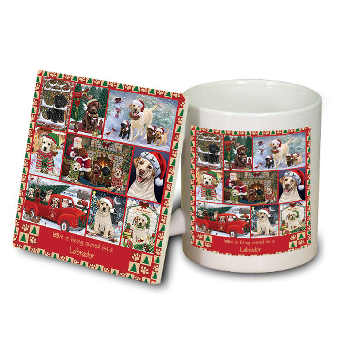 Love is Being Owned Christmas Labrador Retriever Dogs Mug and Coaster Set MUC57227