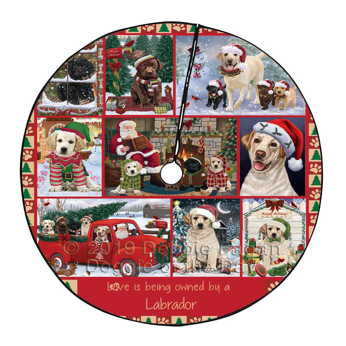 Love is Being Owned Christmas Labrador Retriever Dogs Tree Skirt