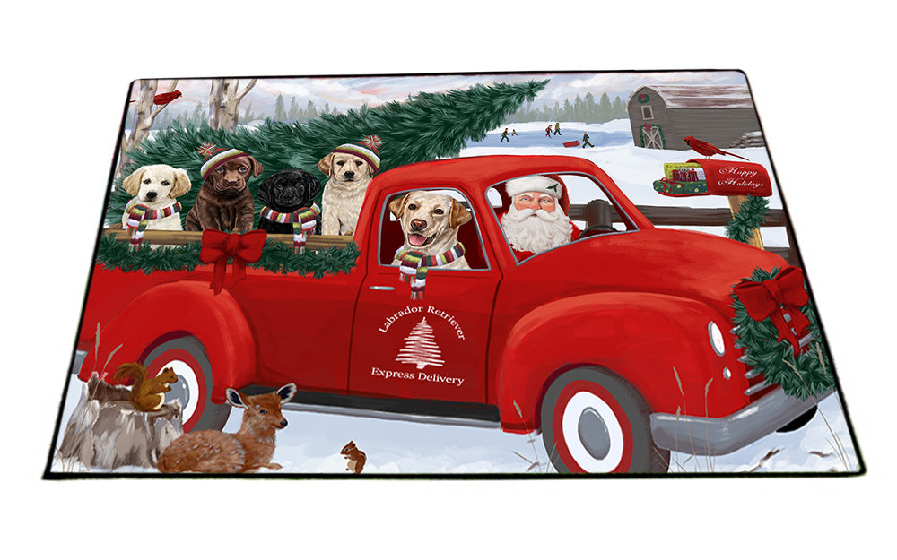 Christmas Santa Express Delivery Labrador Retrievers Dog Family Floormat FLMS52425