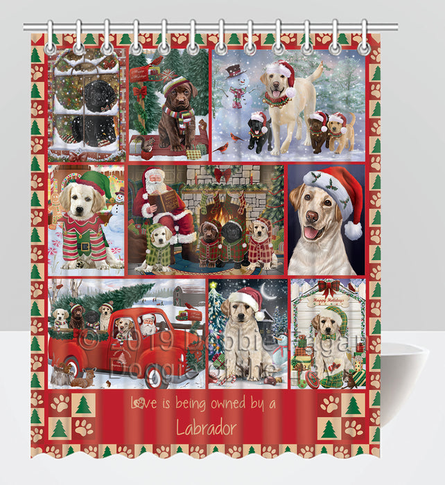 Love is Being Owned Christmas Labrador Retriever Dogs Shower Curtain