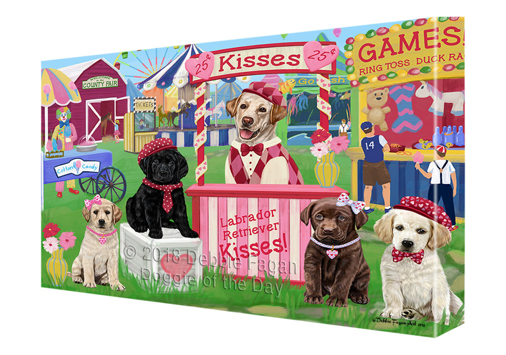 Carnival Kissing Booth Labrador Retrievers Dog Canvas Print Wall Art Décor CVS125360