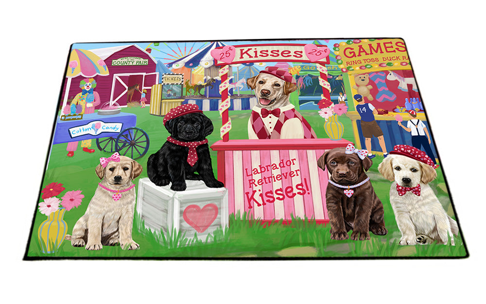 Carnival Kissing Booth Labrador Retrievers Dog Floormat FLMS52974