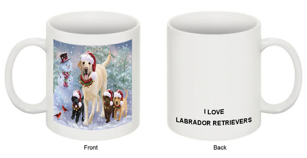 Christmas Running Family Dogs Labrador Retrievers Dog Coffee Mug MUG49622