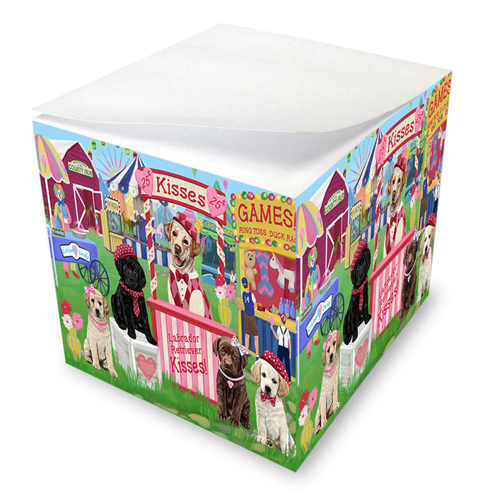Carnival Kissing Booth Labrador Retrievers Dog Note Cube NOC53976