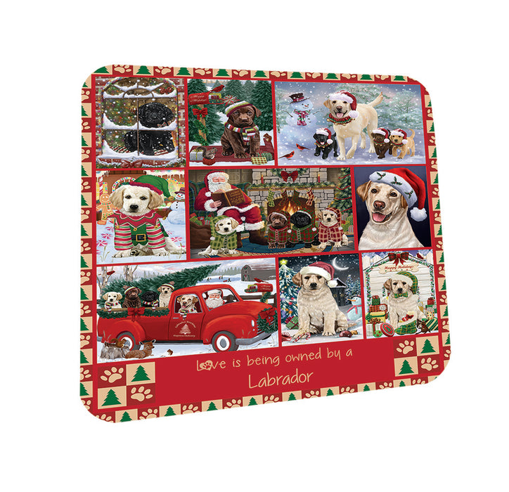 Love is Being Owned Christmas Labrador Retriever Dogs Coasters Set of 4 CST57193
