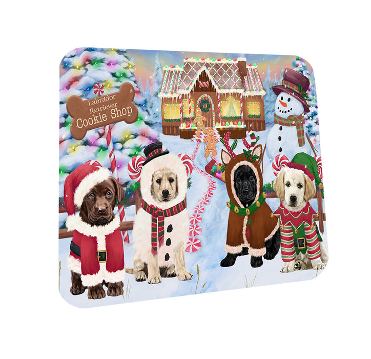 Holiday Gingerbread Cookie Shop Labrador Retrievers Dog Coasters Set of 4 CST56368