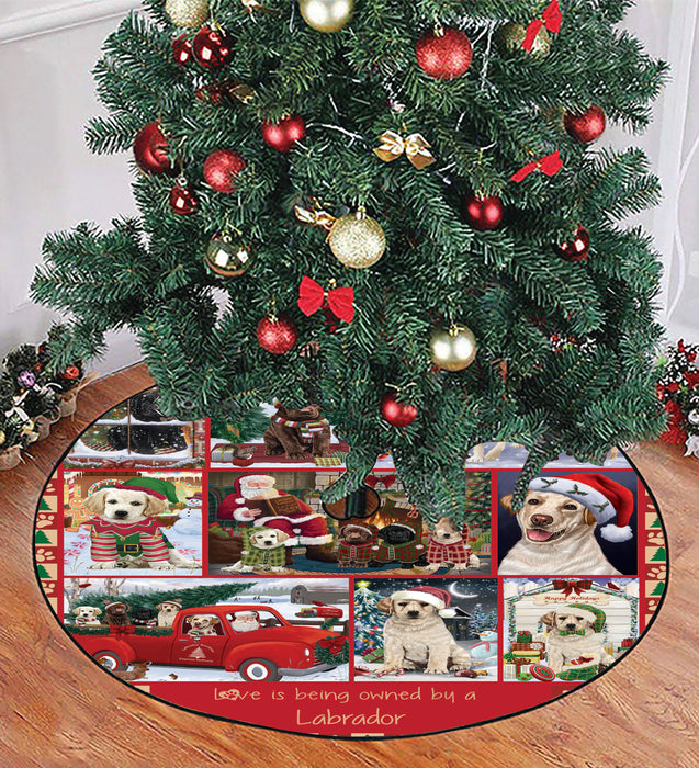 Love is Being Owned Christmas Labrador Retriever Dogs Tree Skirt