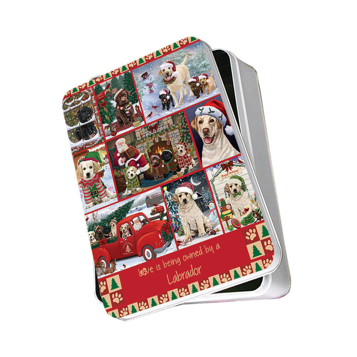 Love is Being Owned Christmas Labrador Retriever Dogs Photo Storage Tin PITN57178