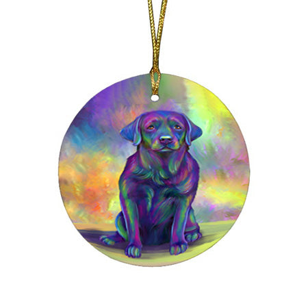 Paradise Wave Labrador Retriever Dog Round Flat Christmas Ornament RFPOR57073
