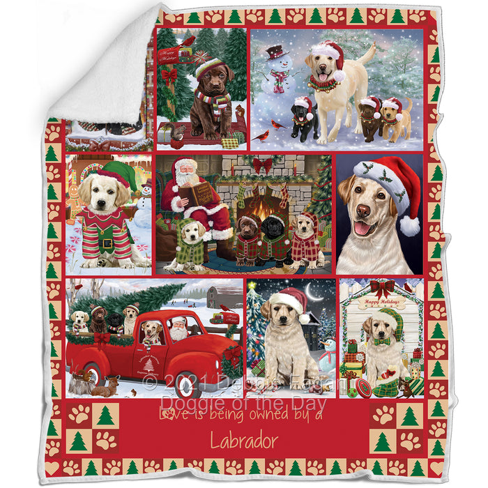 Love is Being Owned Christmas Labrador Retriever Dogs Blanket BLNKT143478